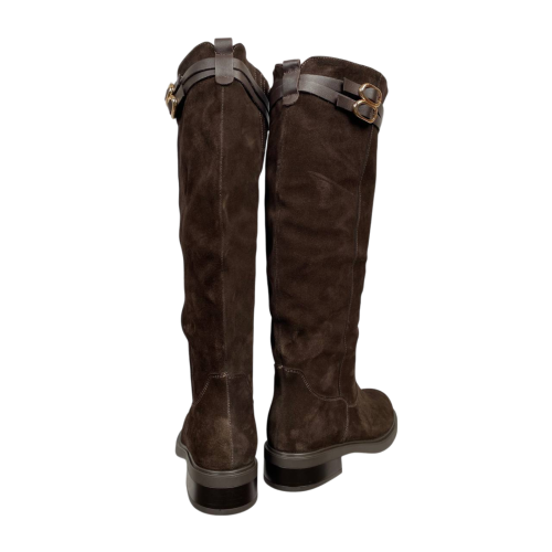 Чоботи жіночі замшеві PANDORA 25-301 коричнева байка