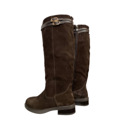 Чоботи жіночі замшеві PANDORA 25-301 коричнева байка