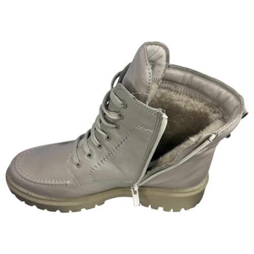 Ботинки женские кожаные MADAM 11758-1 мокко мех