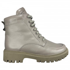 Черевики жіночі шкірні MADAM 11758-1 мокко хутро