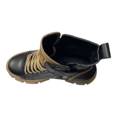 Черевики жіночі шкіряні IT TS E701-B чорні бежеві байка