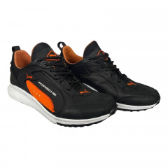 Кроссовки мужские кожаные ICEFIELD 69 черные оранжевые