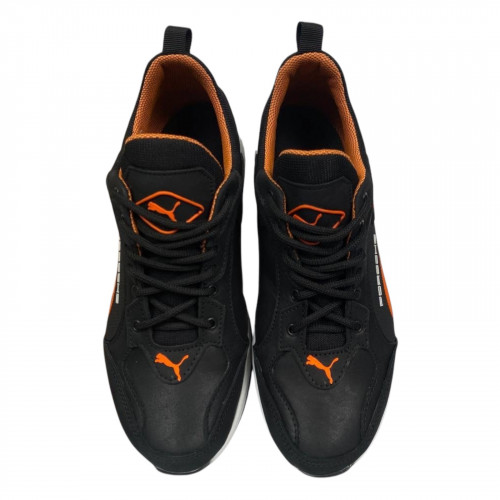 Кроссовки мужские кожаные ICEFIELD 69 черные оранжевые