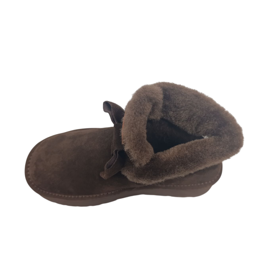 Угги жіночі замшеві PLPS 3311 шоколадні хутро