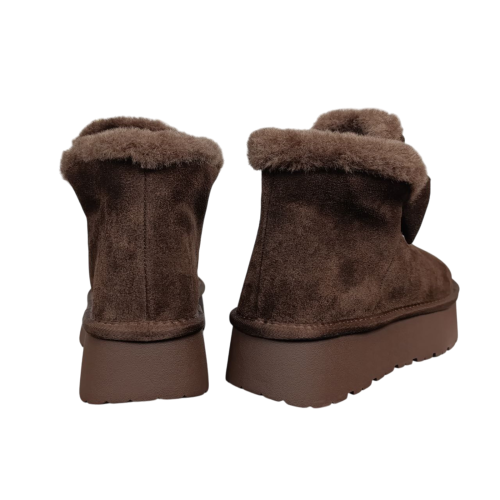 Угги жіночі замшеві PLPS 3311 шоколадні хутро