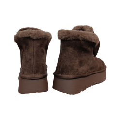 Угги жіночі замшеві PLPS 3311 шоколадні хутро