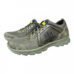 Кроссовки Мужские кожаные ACLI CLAS B77/4 хаки сетка