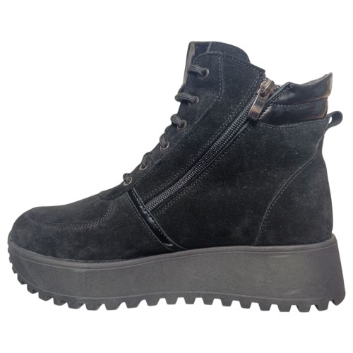 Ботинки женские замшевые ANDALINI 2403 черный мех