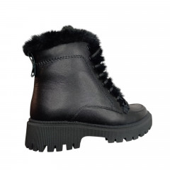 Черевики жіночі шкіряні Madam 11752 чорний хутро