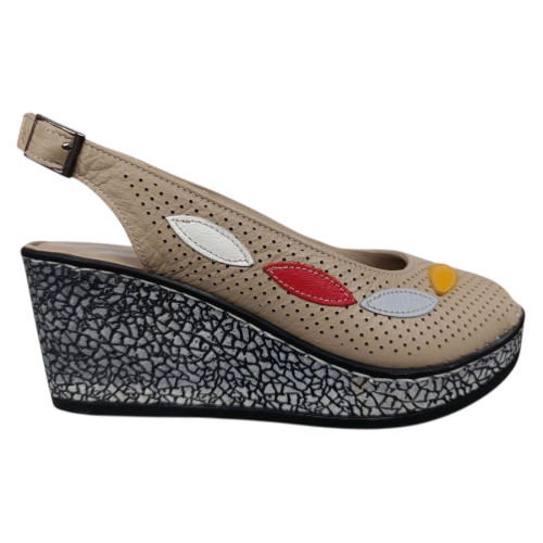 Босоніжкі жіночі шкіряні ATO 2033 бежеві 