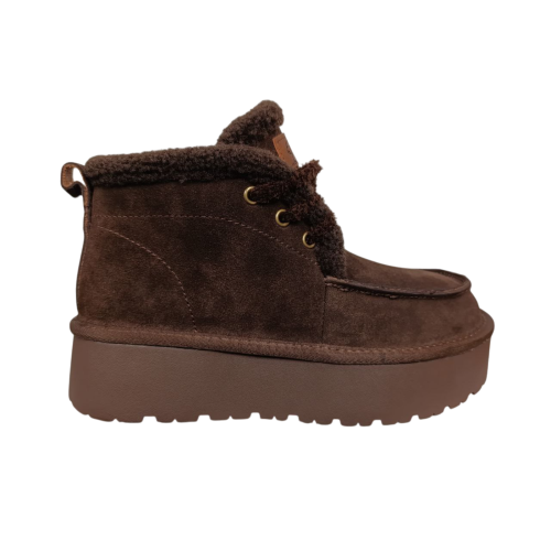 Уггі жіночі замшеві PLPS 3306 шоколадні хутро