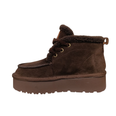 Уггі жіночі замшеві PLPS 3306 шоколадні хутро