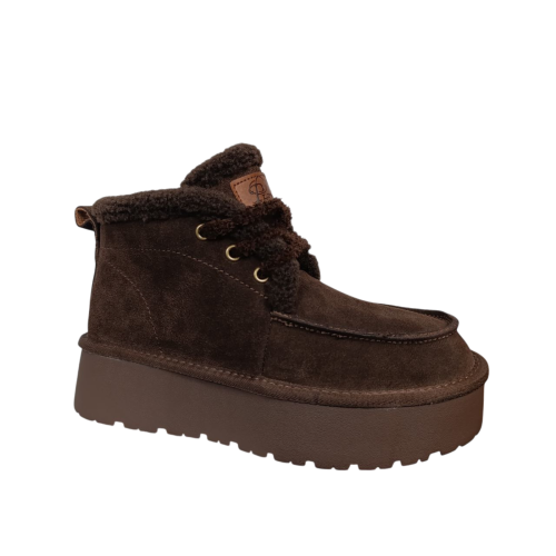 Уггі жіночі замшеві PLPS 3306 шоколадні хутро