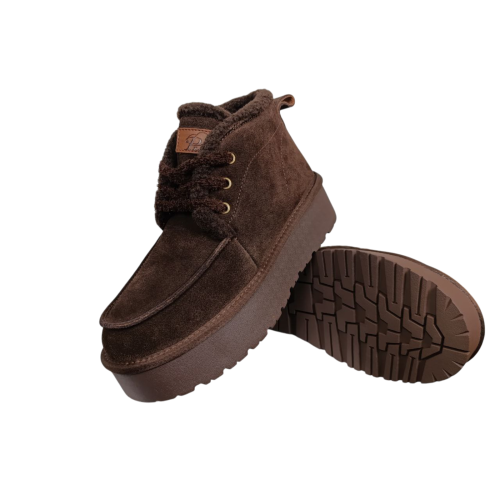 Уггі жіночі замшеві PLPS 3306 шоколадні хутро