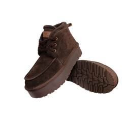 Уггі жіночі замшеві PLPS 3306 шоколадні хутро