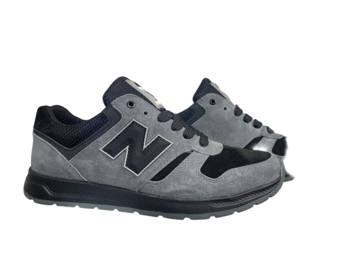 Кроссовки мужские замшевые New Balance 1124 46/01 (mercuru) серые+черные 