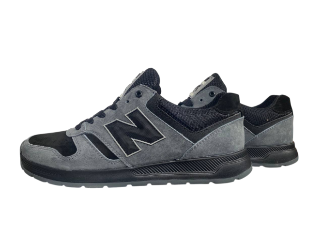 Кроссовки мужские замшевые New Balance 1124 46/01 (mercuru) серые+черные 