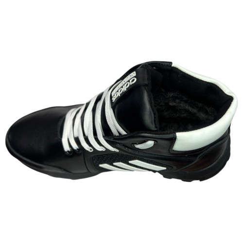 Кроссовки мужские кожаные ACLI CLAS А 7/10 01 черный мех 