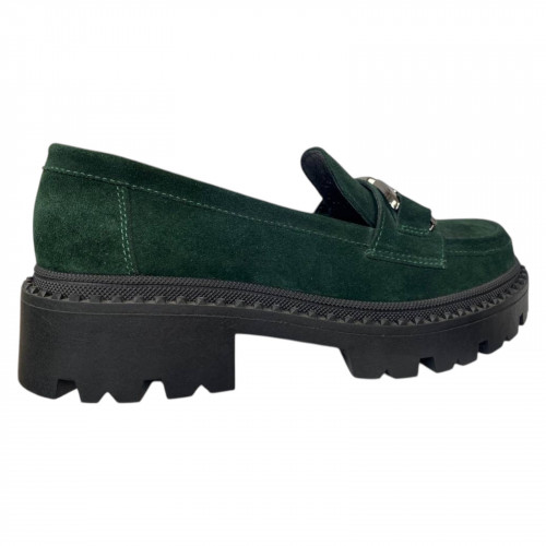 Лофери жіночі замшеві ILONA 298/365 21 темно зелені