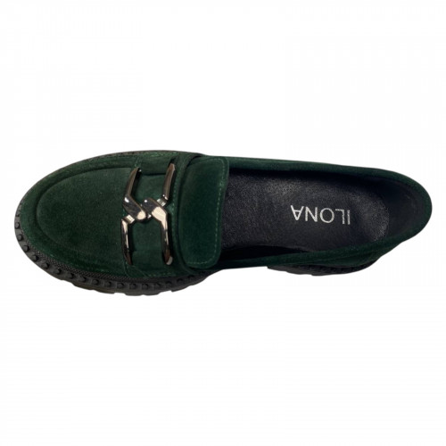 Лофери жіночі замшеві ILONA 298/365 21 темно зелені