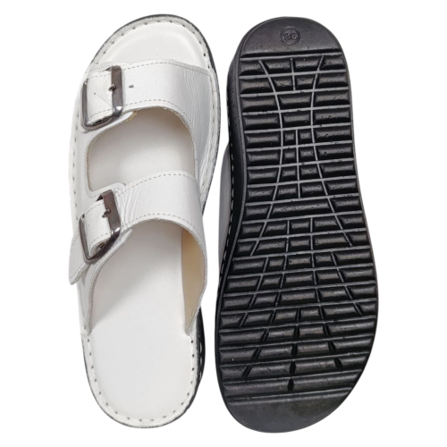 Шлепанцы женские кожаные АТО 013 05 белые