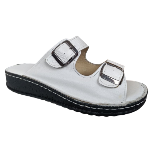 Шлепанцы женские кожаные АТО 013 05 белые