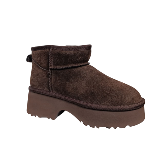 Угги жіночі замшеві UGG 140-2 шоколадні хутро