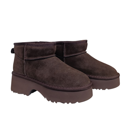 Угги жіночі замшеві UGG 140-2 шоколадні хутро