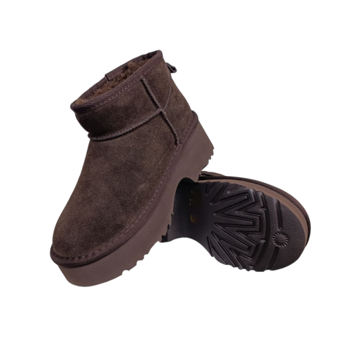 Угги жіночі замшеві UGG 140-2 шоколадні хутро