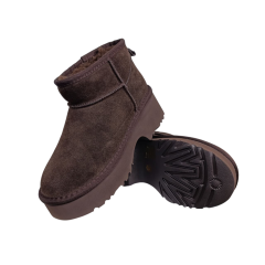 Угги жіночі замшеві UGG 140-2 шоколадні хутро