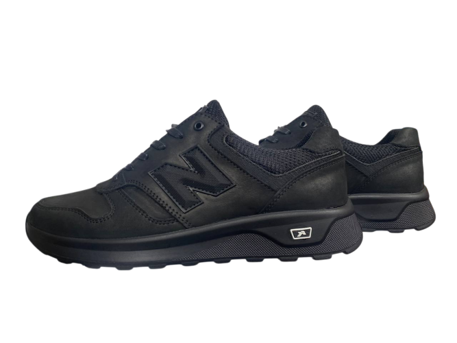 Кроссовки мужские кожаные New Balance 1124 01(mercuru) черные