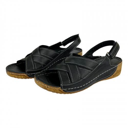 Босоножки Женские кожаные RIKEL 210 01 черный