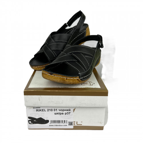 Босоножки Женские кожаные RIKEL 210 01 черный