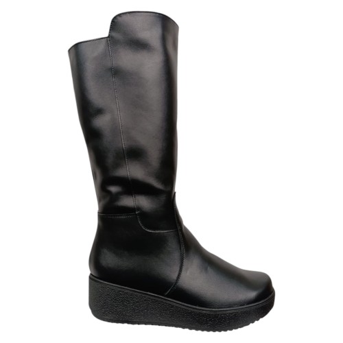 Чоботи жіночі шкіряні FOOT STEP 240 чорні  хутро