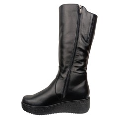 Чоботи жіночі шкіряні FOOT STEP 240 чорні  хутро