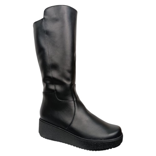 Чоботи жіночі шкіряні FOOT STEP 240 чорні  хутро