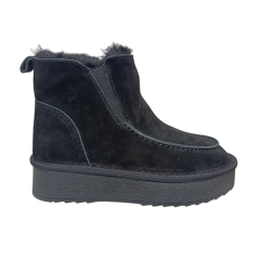 Угги жіночі замшеві UGG 70-1 чорні хутро