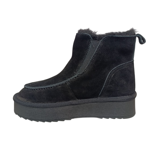 Угги жіночі замшеві UGG 70-1 чорні хутро