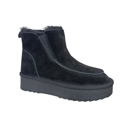 Угги жіночі замшеві UGG 70-1 чорні хутро