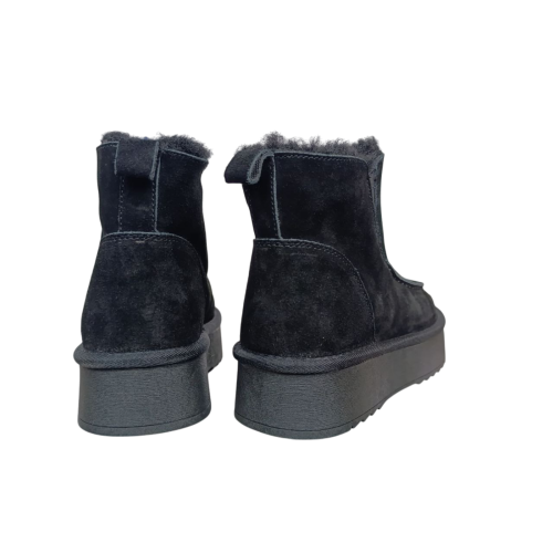 Угги жіночі замшеві UGG 70-1 чорні хутро