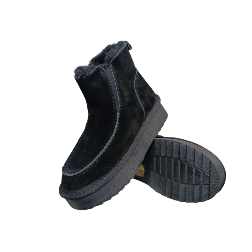 Угги жіночі замшеві UGG 70-1 чорні хутро