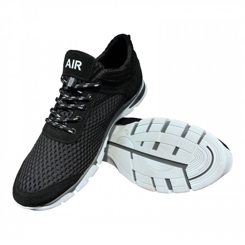 Кроссовки Мужские кожаные ACLI CLAS 142/1 черная сетка