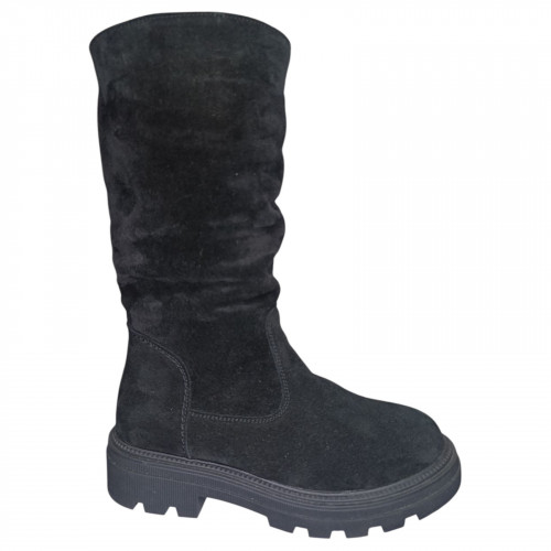 Чоботи жіночі замшеві ANDALINI Ніка 01 чорний хутро