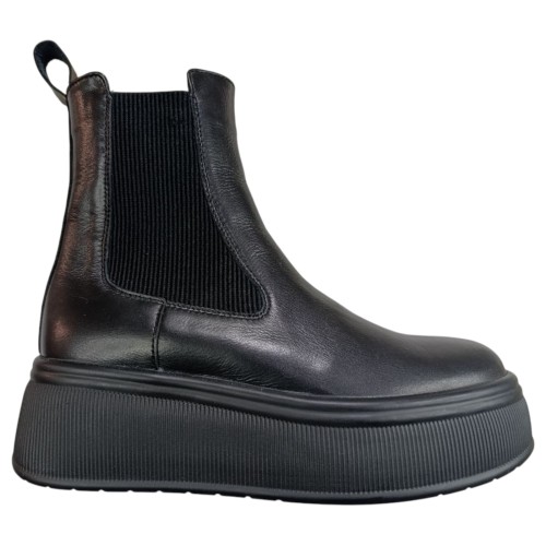 Ботинки женские кожаные MARCCO челси II черный мех 