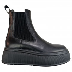 Черевики жіночі шкіряні MARCCO челсі II чорний хутро