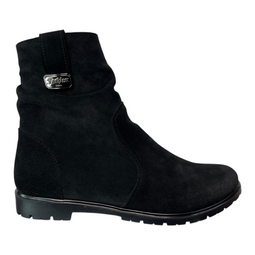 Ботинки женские замшевые LONYS 10 01 черные байки