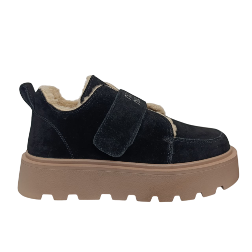 Ботинки зимние женские замшевые PLPS 2808 01 черный мех