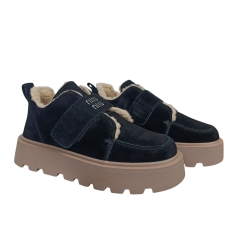 Ботинки зимние женские замшевые PLPS 2808 01 черный мех