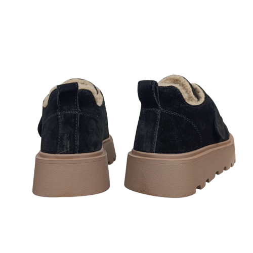 Ботинки зимние женские замшевые PLPS 2808 01 черный мех