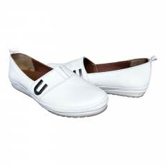 Балетки Женские кожаные KEMER 858/2 белый